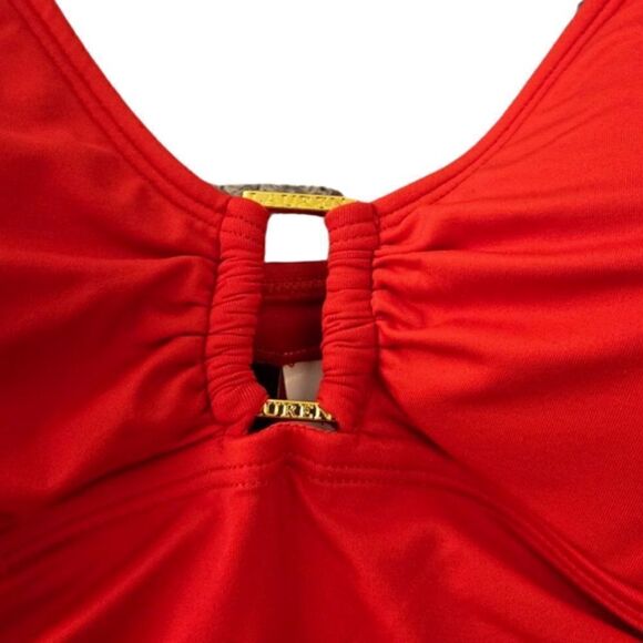 LAUREN RALPH Ralph Lauren Ring Over The Shoulder One Piece Swimsuit New 6 - Picture 4 of 16